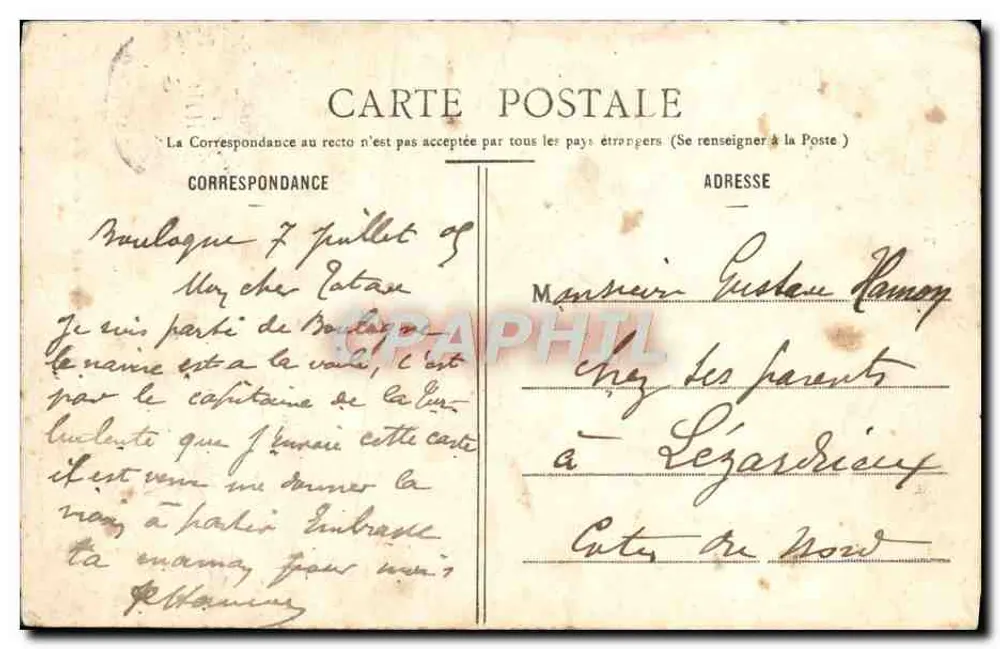 Femme à la pompe à eau — St-Pierre-d'Oléron — Maison Moureu, édit. (n° 127) - Verso