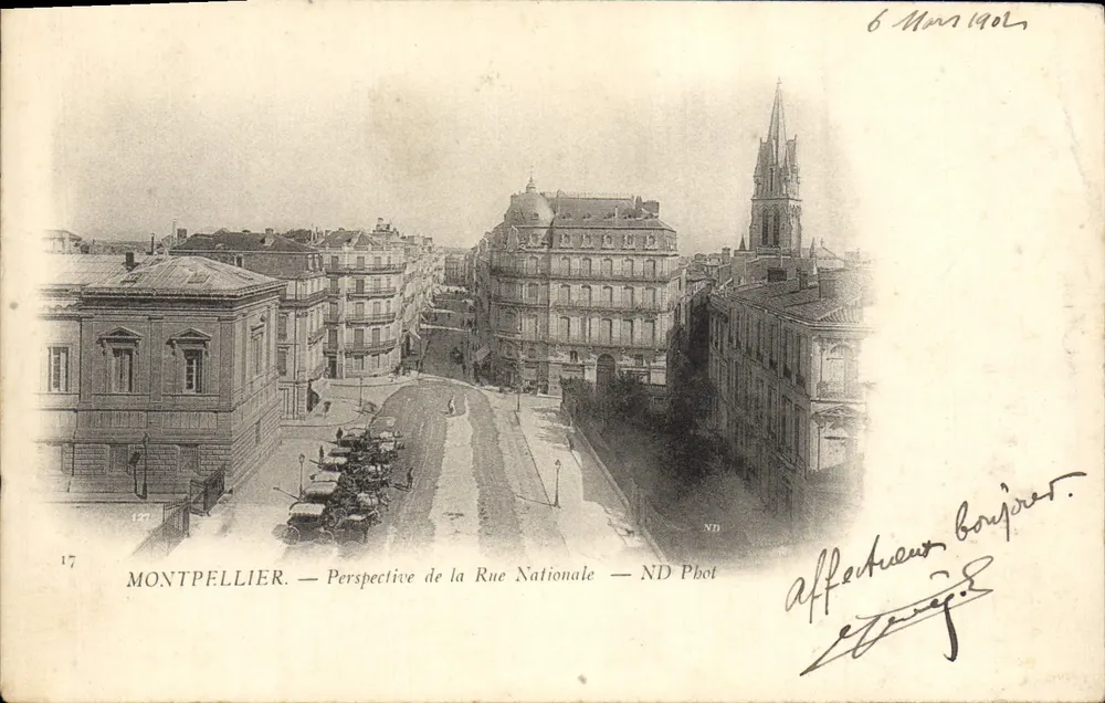 Montpellier — Perspectiva da Rue Nationale — ND Phot - Frente