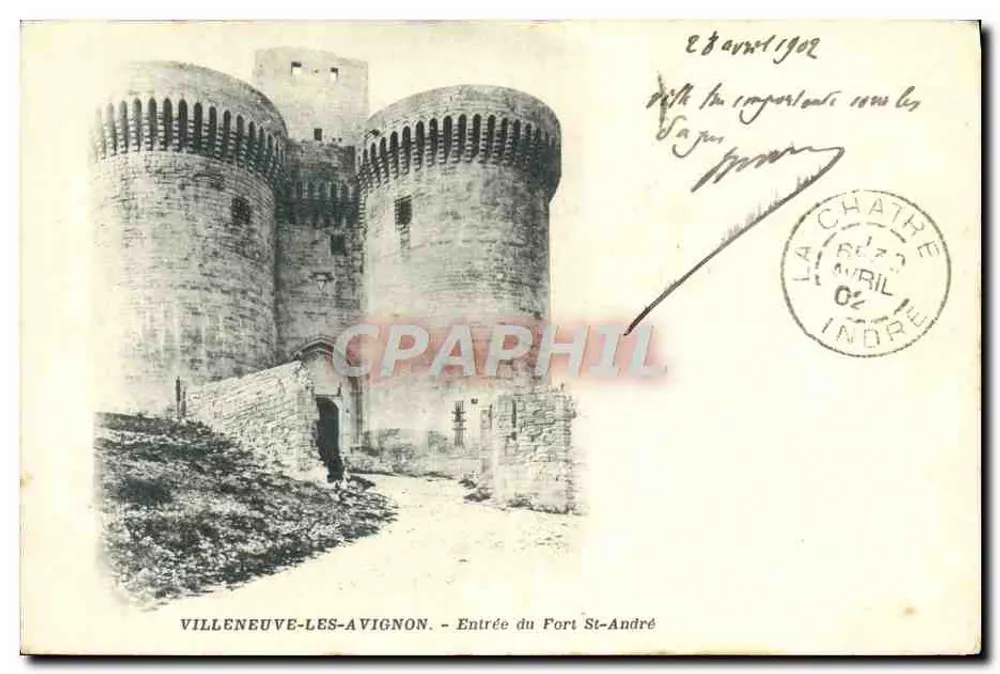 Villeneuve-lès-Avignon — Entrada do Forte Saint-André — editor não visível - Frente