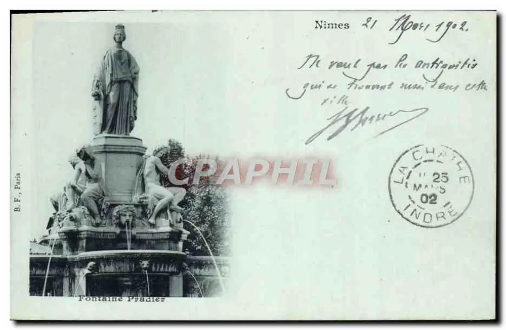Fontaine Pradier — Nîmes — B.F., Paris - Awers