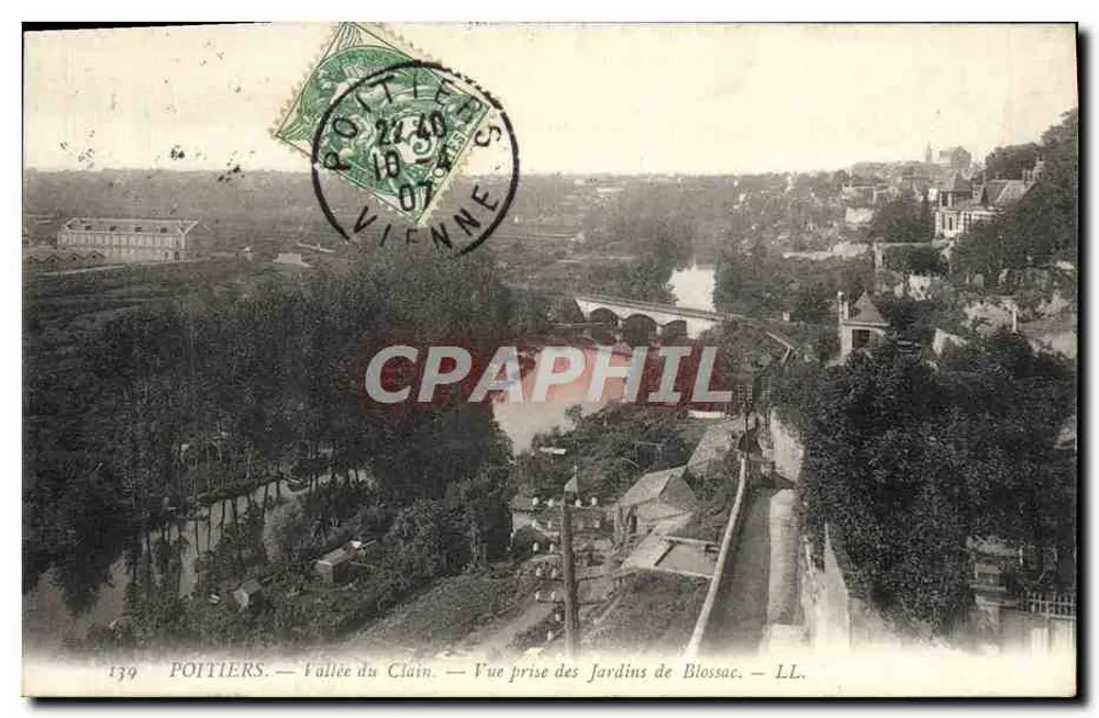 Poitiers — Tal des Clain — Aussicht vom Blossac-Garten — LL. - Vorderseite