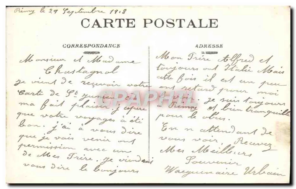Castelo de VILLE (Oise) — Danos da Guerra 1914-18 — L. C. H., Visé Paris - Verso