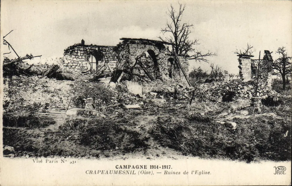 Crapeaumesnil (Oise) — Ruínas da Igreja — Visé Paris N° 931 - Frente