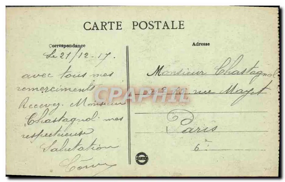 Soissons (Aisne) - A Catedral — destruída durante a Guerra 1914-17 — L. G. H. Paris - Visé, Paris, n°628 - Verso