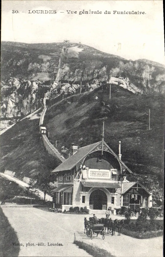 Lourdes — Vista geral do Funicular — Viron, fot.-edit. Lourdes, n°30 - Frente