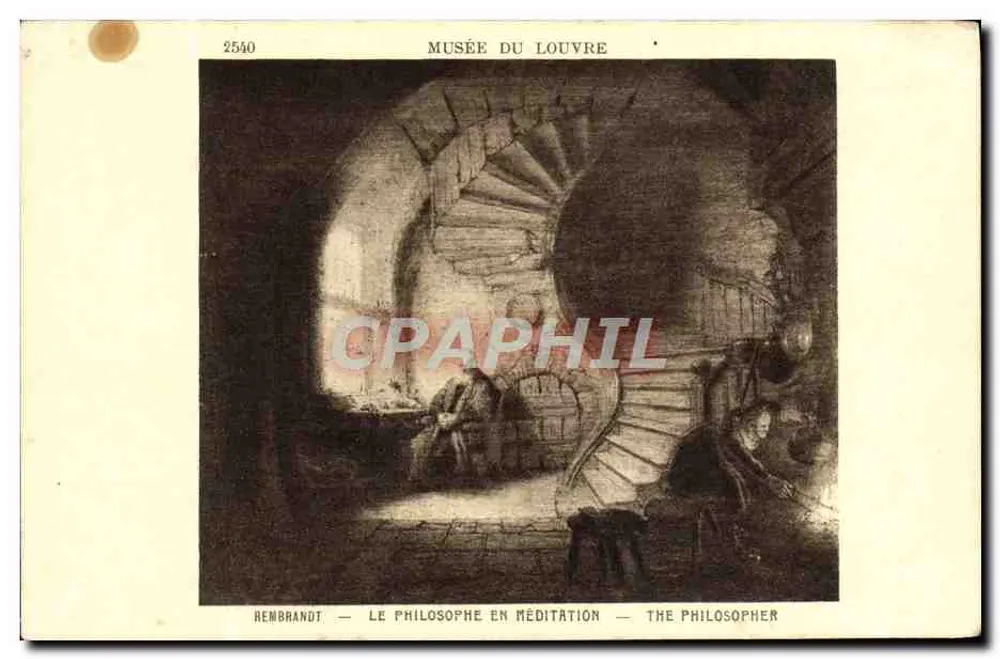 Musée du Louvre — Salle du philosophe en méditation — édition Braun & Cie, Imp. Edit. 2540 - Vorderseite