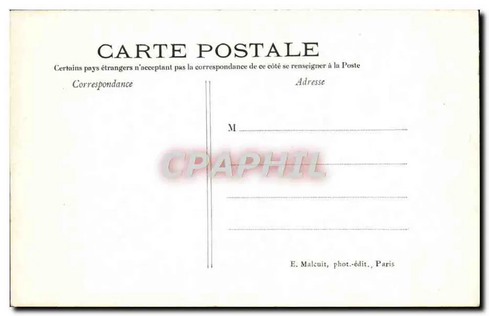 Il Bois de Vincennes — Un Embarcadère — E. Malcuit, fot.-edit., Parigi, n° 348 - Verso