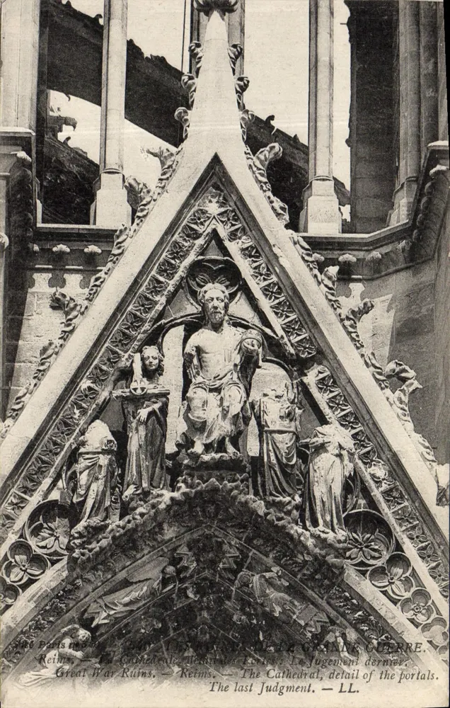 Reims — Kathedrale Notre-Dame, Das Gericht des Letzten Tages — Detail der Portale — LL. - Vorderseite