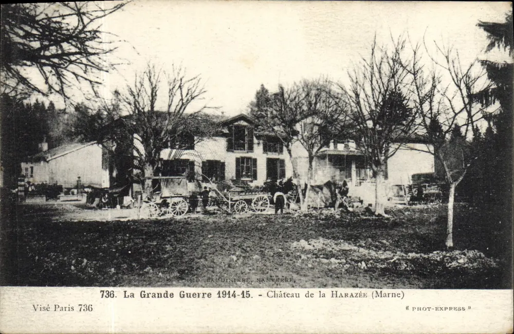 Castillo de La Harazée (Marne) — La Gran Guerra 1914-15 — Editor: Phot-Express, N° 736 - Anverso