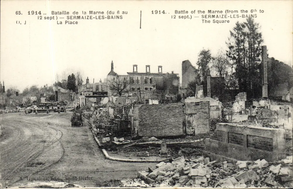 Batalha da Marne — A Place em Sermaize-les-Bains — A. Gauthier, Ed. Saint-Dizier - Frente