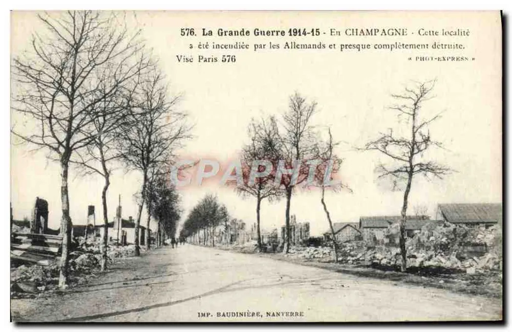 Ansicht von Visé in der Champagne — zerstört von den Deutschen — Phot-Express 576 - Vorderseite