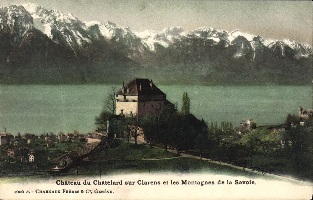 Schloss Châtelard über Clarens und die Berge der Savoyen — Charnaux Frères & C°, Genf, Nr. 1606 c. - Vorderseite