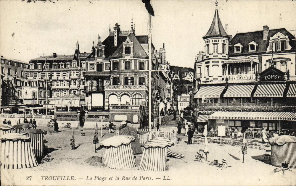 Trouville — Die Strände und die Rue de Paris — LL. — Verlag LL. - Vorderseite