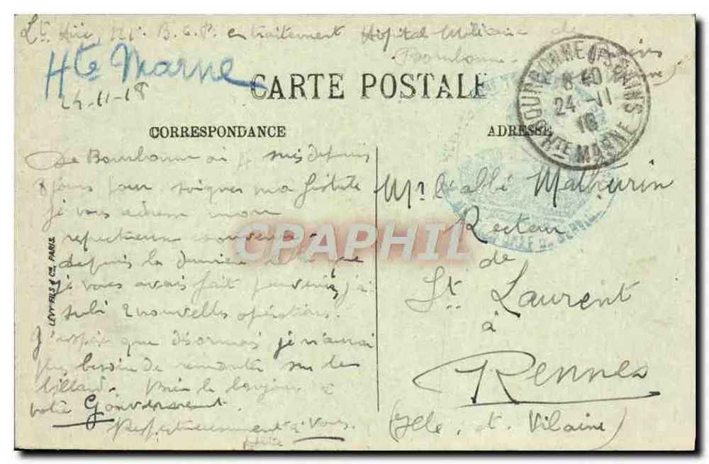 Bourbonne-les-Bains — O Parque Montmorency — Alta Marne - Verso