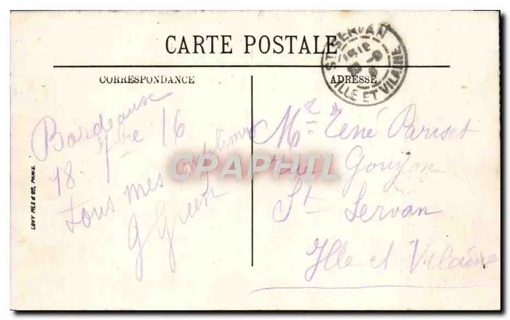 Bordeaux — Fontäne und Place de la Comédie — LL. - Rückseite