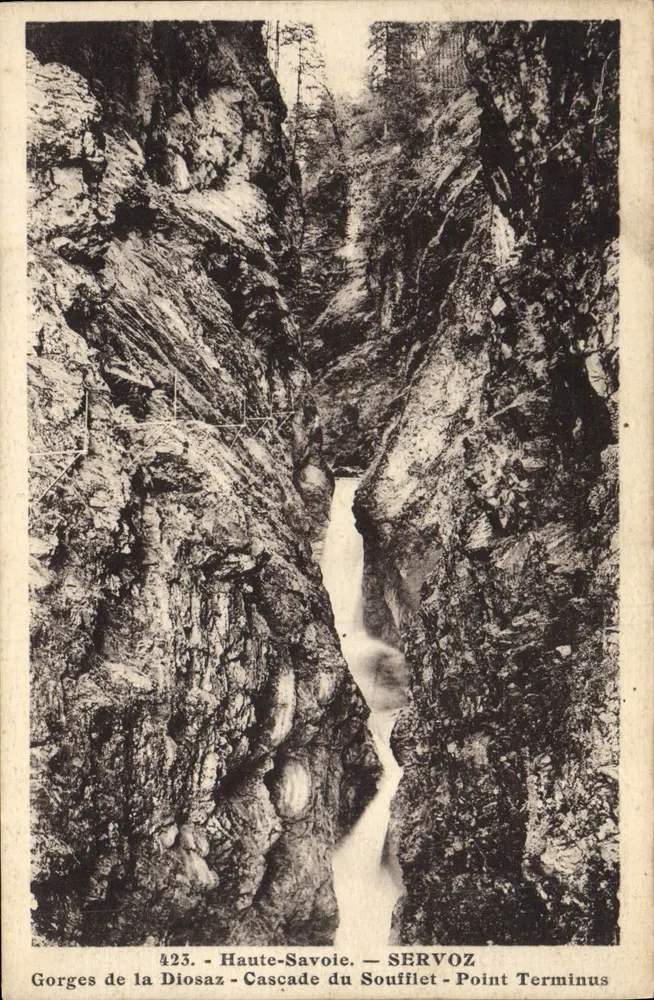 Gorges da Diosaz - Cachoeira do Soufflet - Servoz - Ponto Final — Alta-Savoia — n°423 - Frente