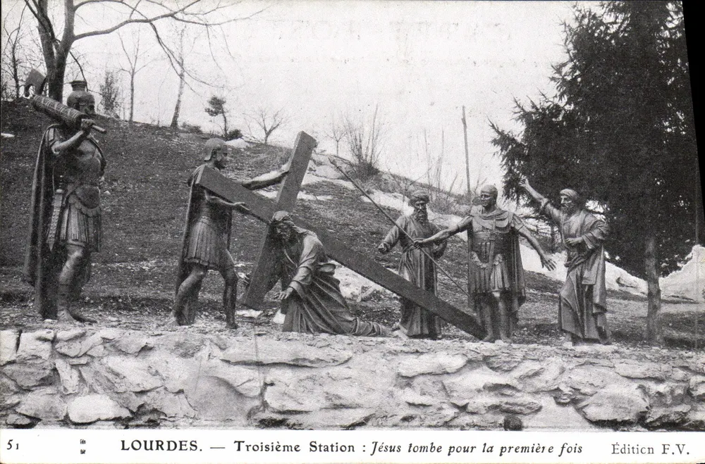 Lourdes — Dritte Station: Jesus fällt zum ersten Mal — Edition F.V. - Vorderseite