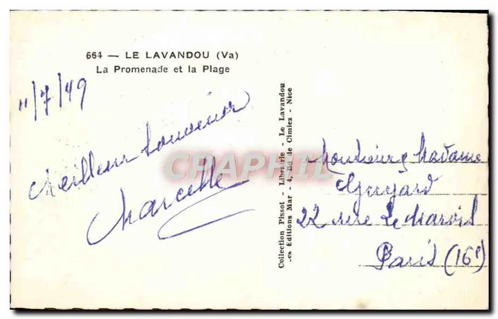 Le Lavandou (Va) — Die Promenade und der Strand — Éditions Pissot - 4, Bd de Cimiez - Nice - Rückseite