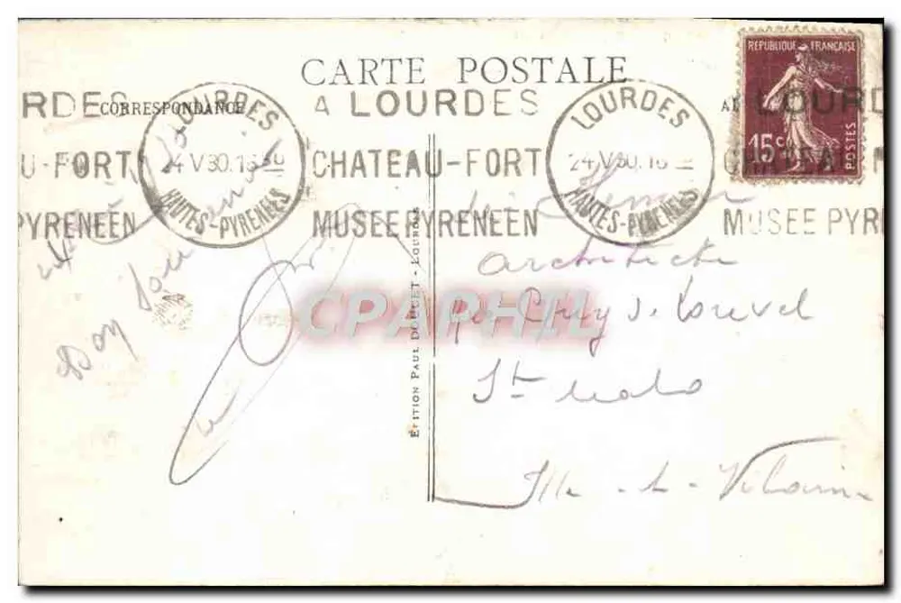 Lourdes - A Basílica — P.D. n°97 - Verso