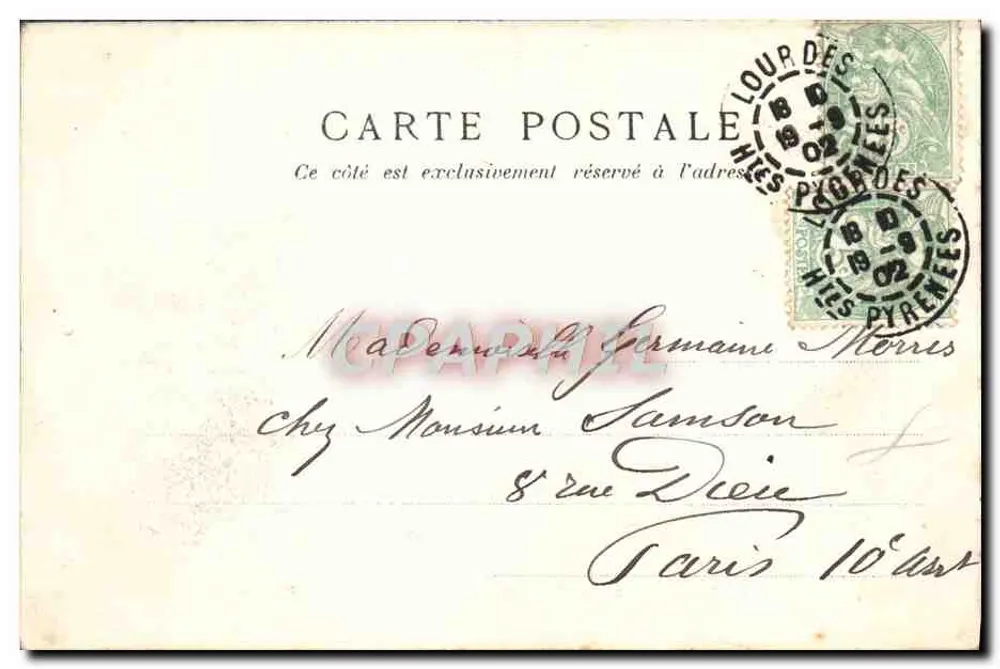 Lourdes — Interior del refugio de peregrinos — No 56, editor impreciso - Reverso