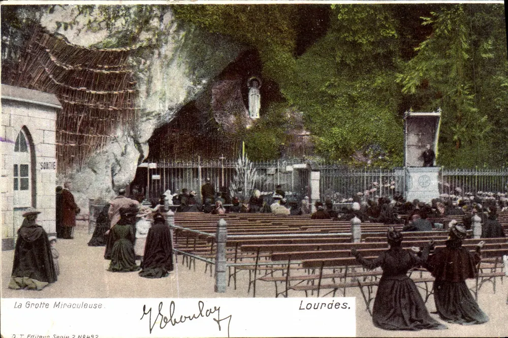 A Grotta Milagrosa — Lourdes — editor Y. Bohouday, série 2 N°492 - Frente