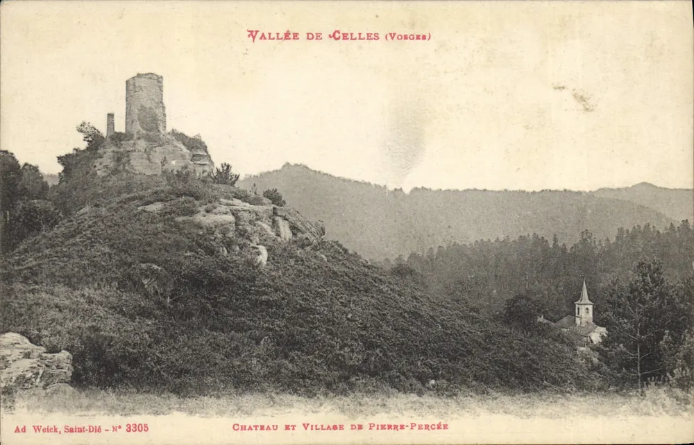 Tal von Celles (Vosges) — Schloss und Dorf Pierre-Percée — Ad Weick, Saint-Dié, Nr. 3305 - Vorderseite