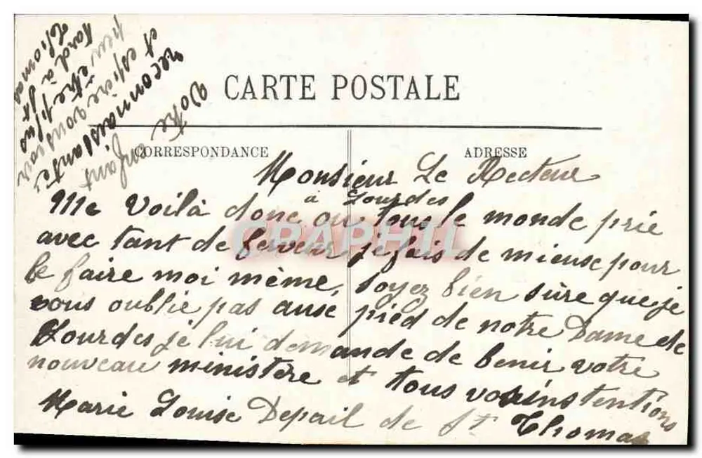 LOURDES — Widok z góry — Wydawca anonimowy, n° 220 - Rewers