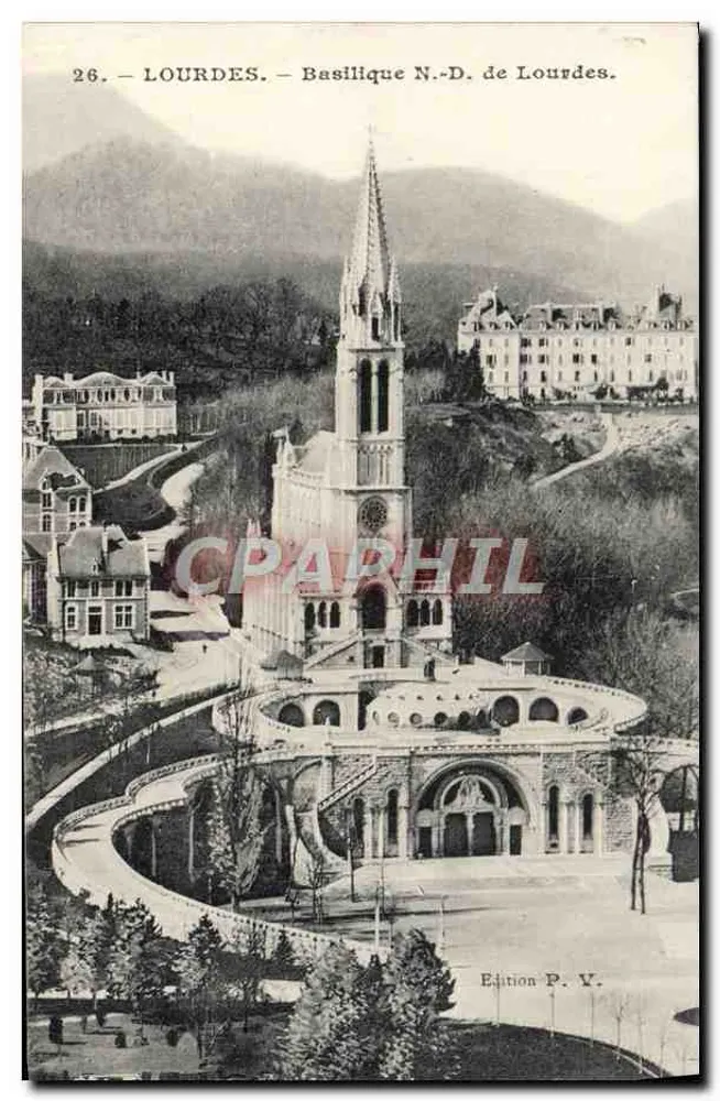 Lourdes — Basilika Unserer Herrin von Lourdes — Edition P. V. - Vorderseite
