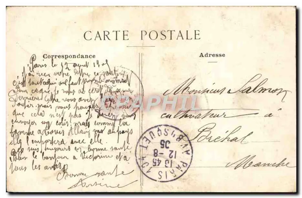 S.M. Alphonse XIII — Roi d'Espagne — éditeur impr. Paris - Verso
