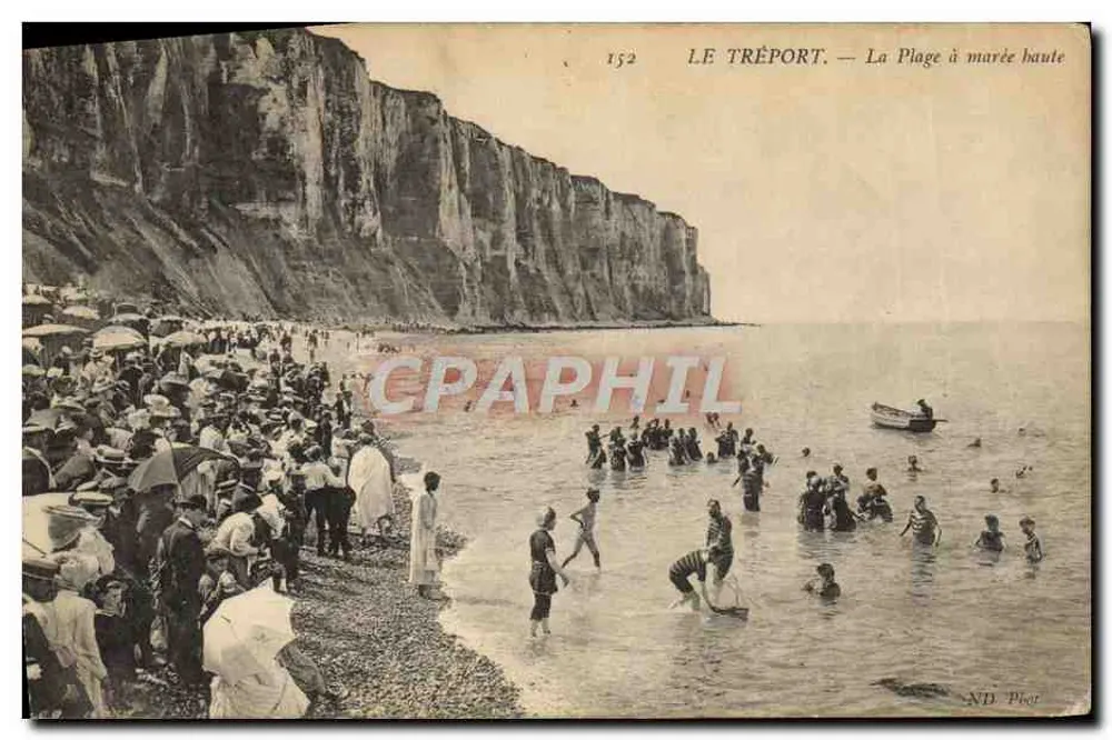 Le Tréport — A Praia com Maré Alta — ND Phot - Frente
