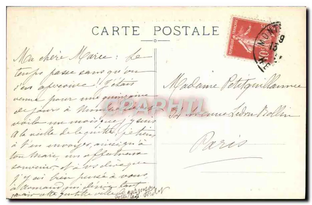 Montpellier — O Castelo da Água e o Aqueduto — Edition Couton n°171 - Verso