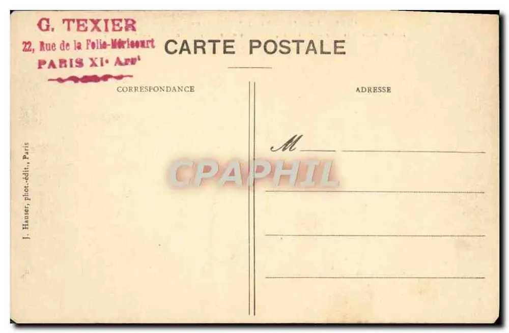 Paris - Ponte da Estacade — Cheia Janeiro-Fevereiro 1910 — J.H. — n° 1361 - Verso