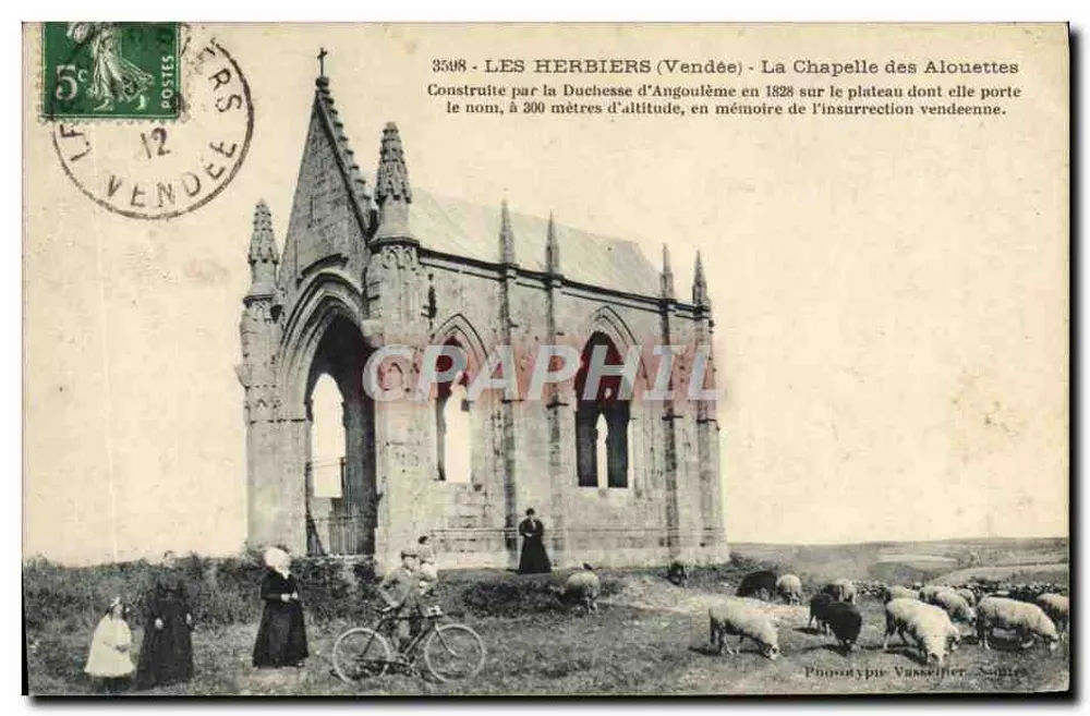 Les Herbiers (Vendée) — Die Kapelle der Lerchen — Foto Vasseur, n°3508 - Vorderseite