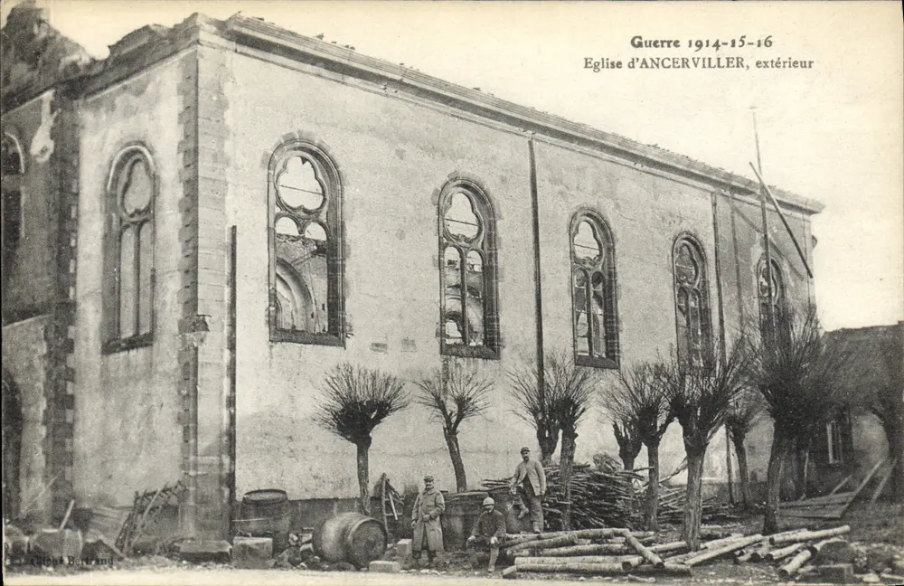 Kirche von ANCERVILLER — zerstört während des Krieges 1914-16 — Verlag Albin Bordrand - Vorderseite