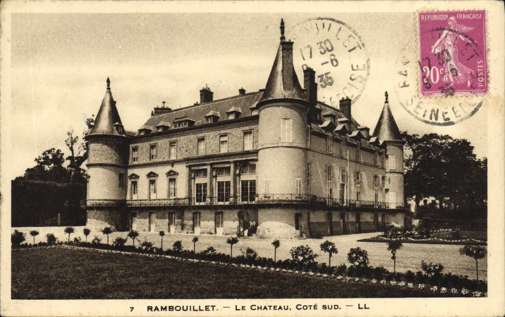 Rambouillet — O Castelo, lado sul — LL - Frente