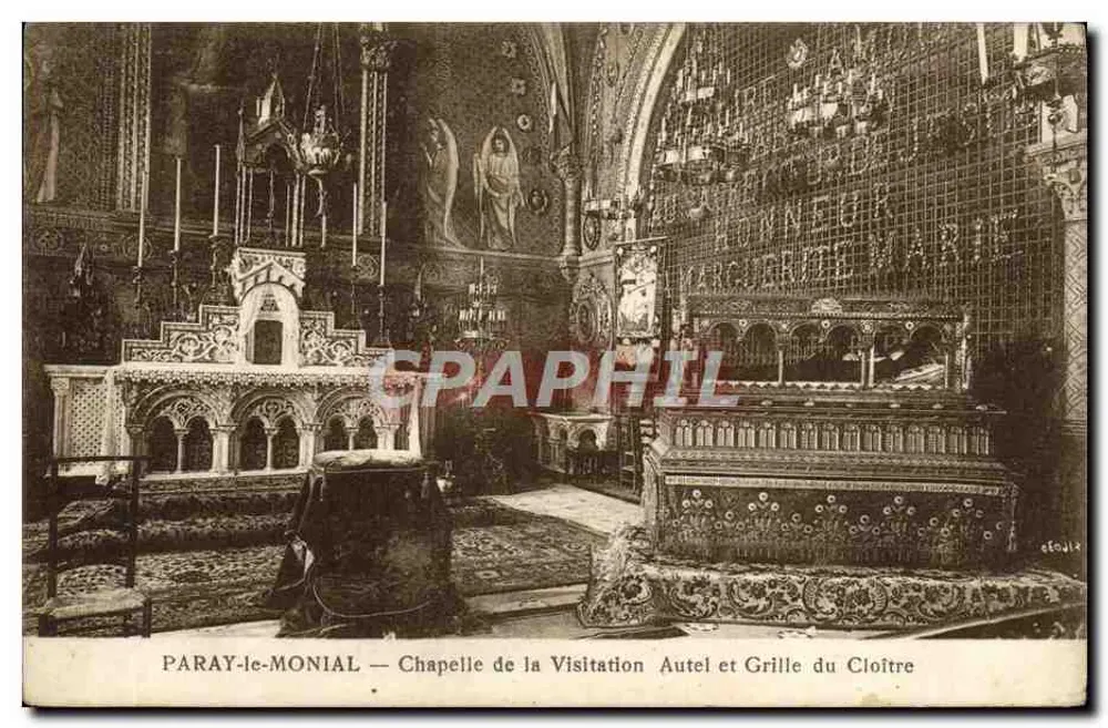 Paray-le-Monial — Kapelle der Visitation, Altar und Gitter des Cloisters - Vorderseite