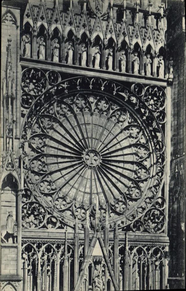 Straßburg — Die Rose des Haupteingangs — Félix Loub, Straßburg - Vorderseite