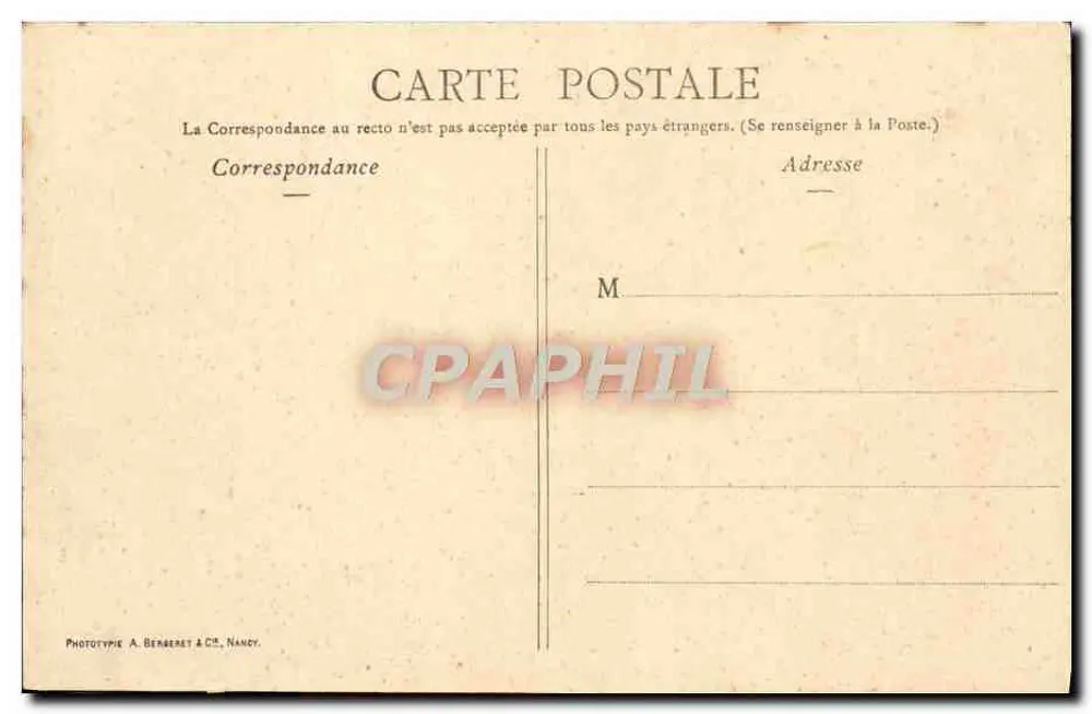 Jeune femme en couronne de fleurs — Souvenir — Phototypie A. Bergeret & Cie, Nancy - Verso