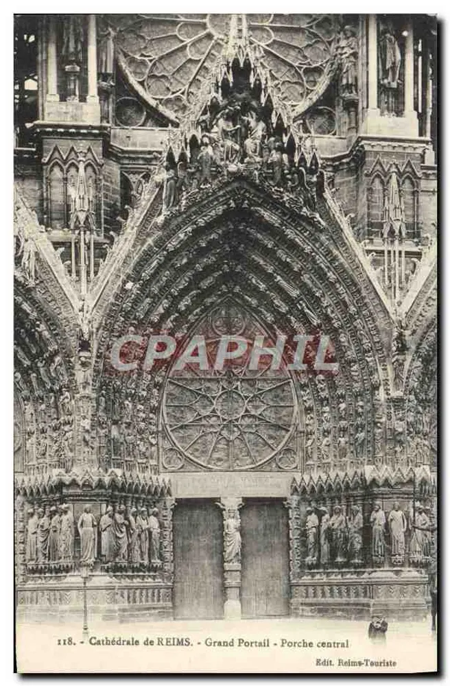 Kathedrale von REIMS - Großer Portal - Zentraler Eingang — Edit. Reims-Touriste n°118 - Vorderseite