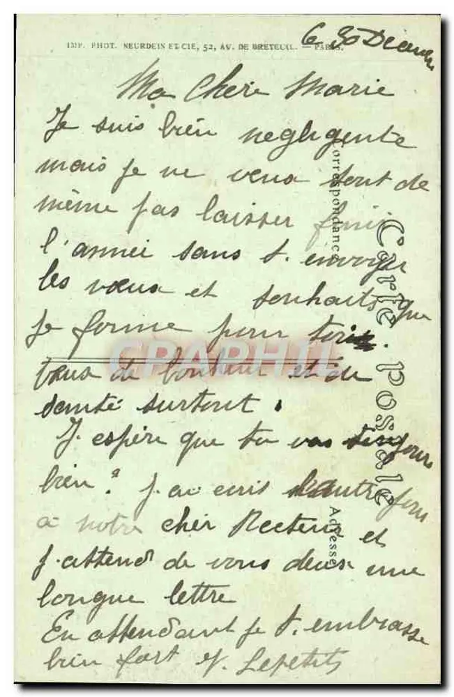 Soissons — Ruínas, rua Matigny — IDP. Fot. Neurdein e Cie, Paris - Verso