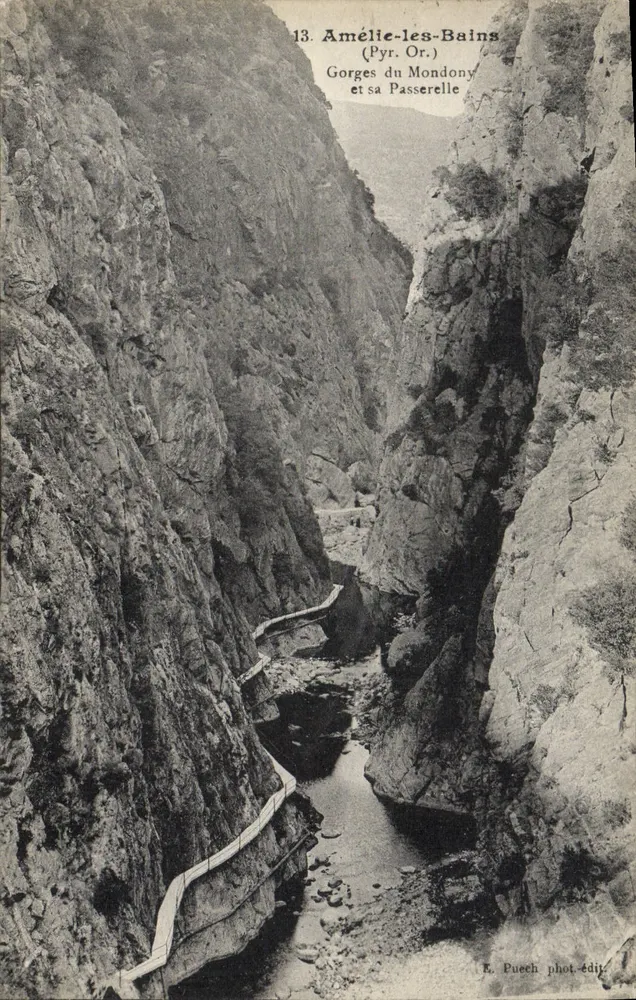 Amélie-les-Bains — Gorges du Mondony und ihre Brücke — E. Pueech phot-édit - Vorderseite