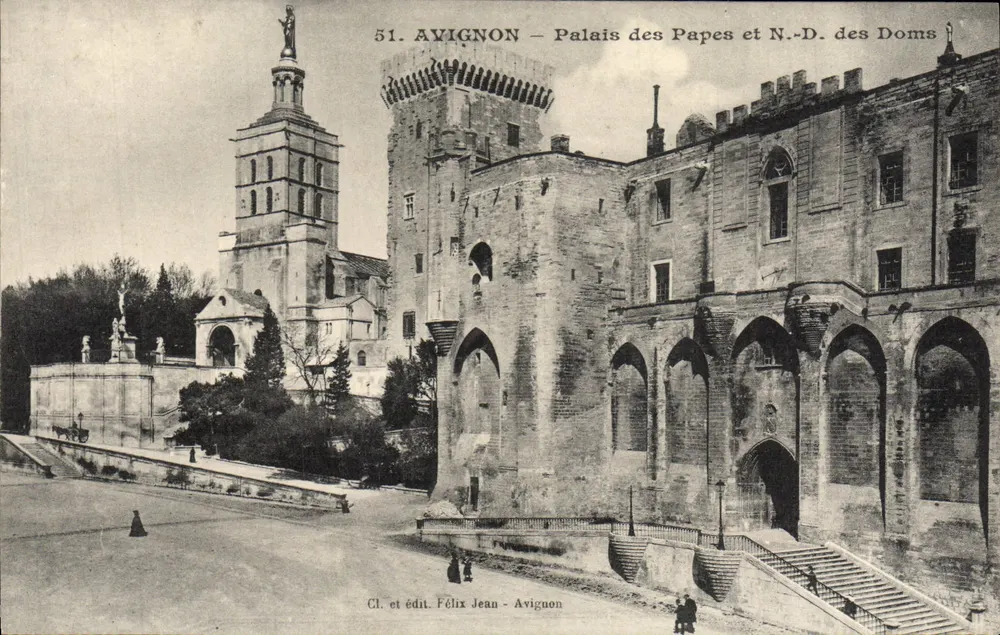 Avignon — Palast der Päpste und N.-D. des Doms — Cl. et édit. Félix Jean - Vorderseite