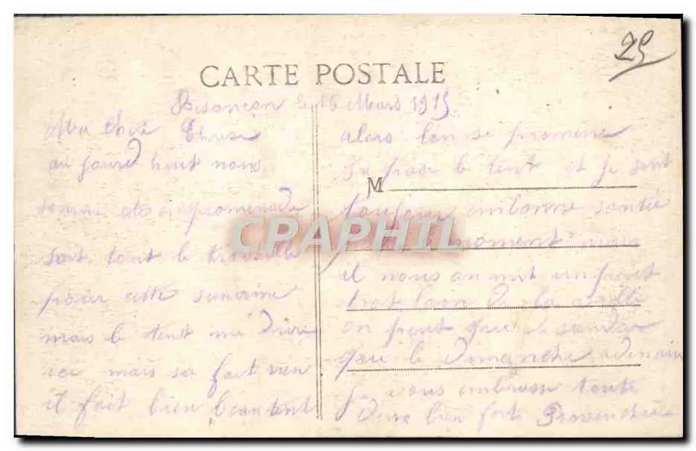 Besançon — A Cidadela — Excursão na Franche-Comté — Editor L. Gaillard, Besançon - Verso