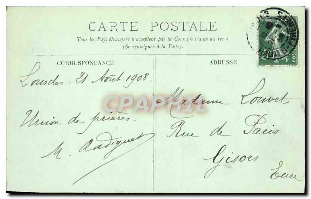 Lourdes — As Piscinas — LL. — Editor L. L. (n° 79) - Verso