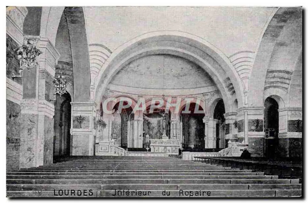 Lourdes — Interior do Rosário — Carta postal - Frente
