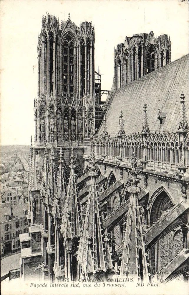 Kathedrale von Reims — Südseitige Fassade, Blick auf den Querarm — ND Fotografie n° 175 - Vorderseite