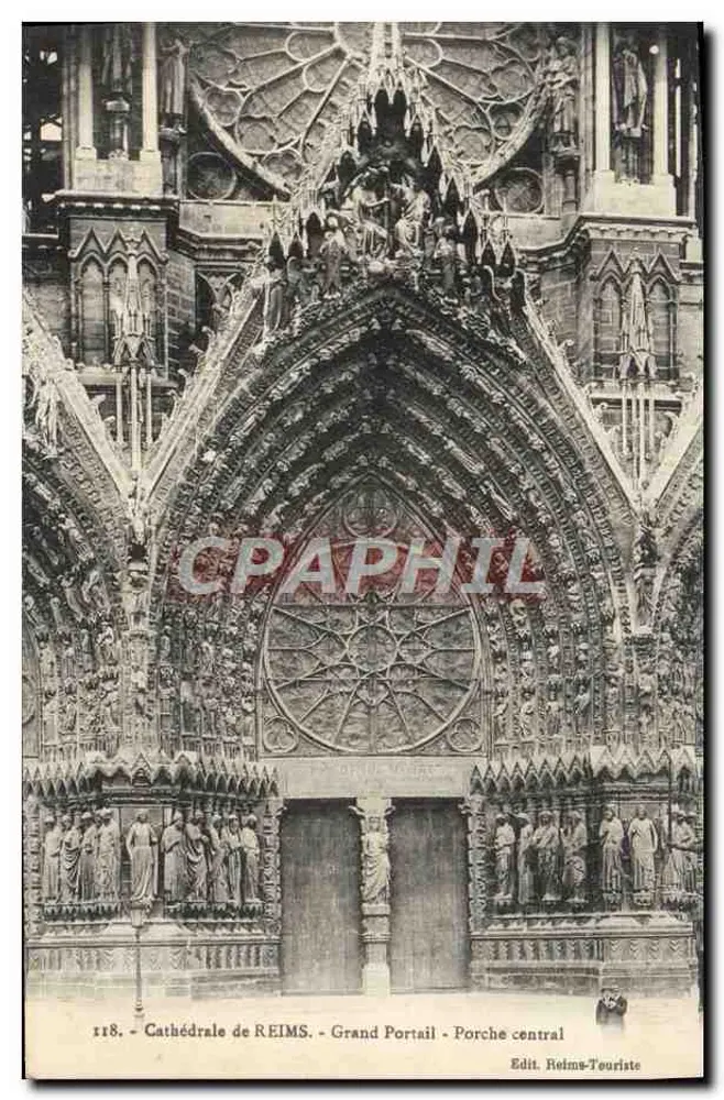Kathedrale von REIMS — Grand Portail - Zentraler Vorhof — Edit. Reime-Touriste n°118 - Vorderseite