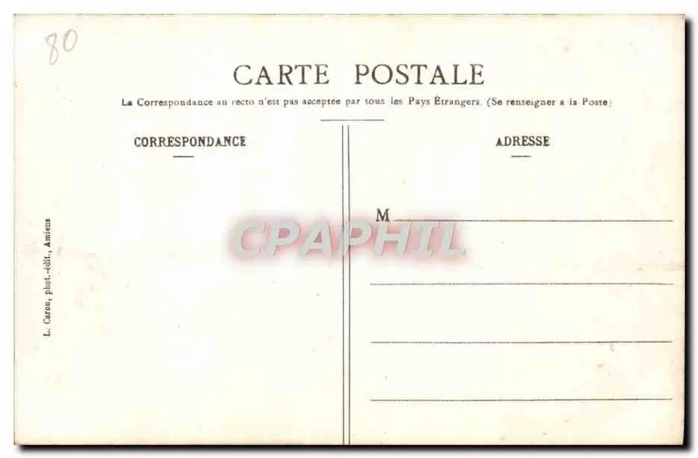 Amiens — Catedral — Rosace do Sul — L. Caren, fot.-edit., Amiens, n°421 - Verso
