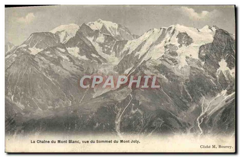 Die Mont-Blanc-Kette, Ansicht vom Gipfel des Mont Joly — Foto von M. Bourrey - Vorderseite