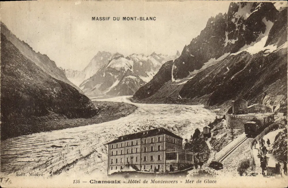 Mont-Blanc-Massiv — Chamonix - Hotel de Montenvers - Mer de Glace — Edit. Miévre, Nr. 134 - Vorderseite